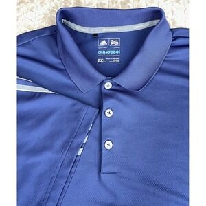 Adidas Polo Shirt‎ Mens XXL Blue Climacool Golf Active Athleisure Comfort